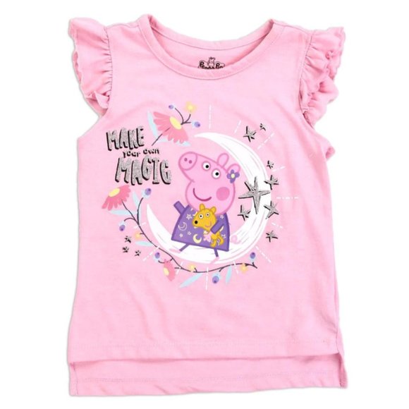 Peppa Pig Toddler Girls Short Sleeve T-Shirt | Size 4T | Make your Own Magic - Picture 1 of 3